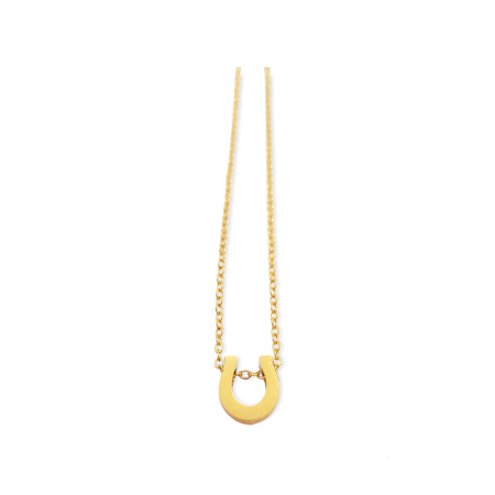 NECKLACE STEEL GOLD PETAL8